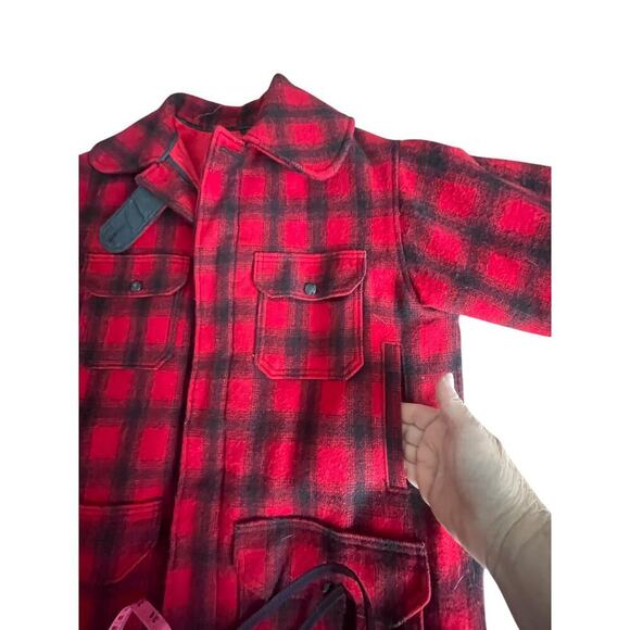 WOOLRICH Vintage Wool Blend Men's Buffalo Plaid Coat - Size 40 - Picture 11 of 14